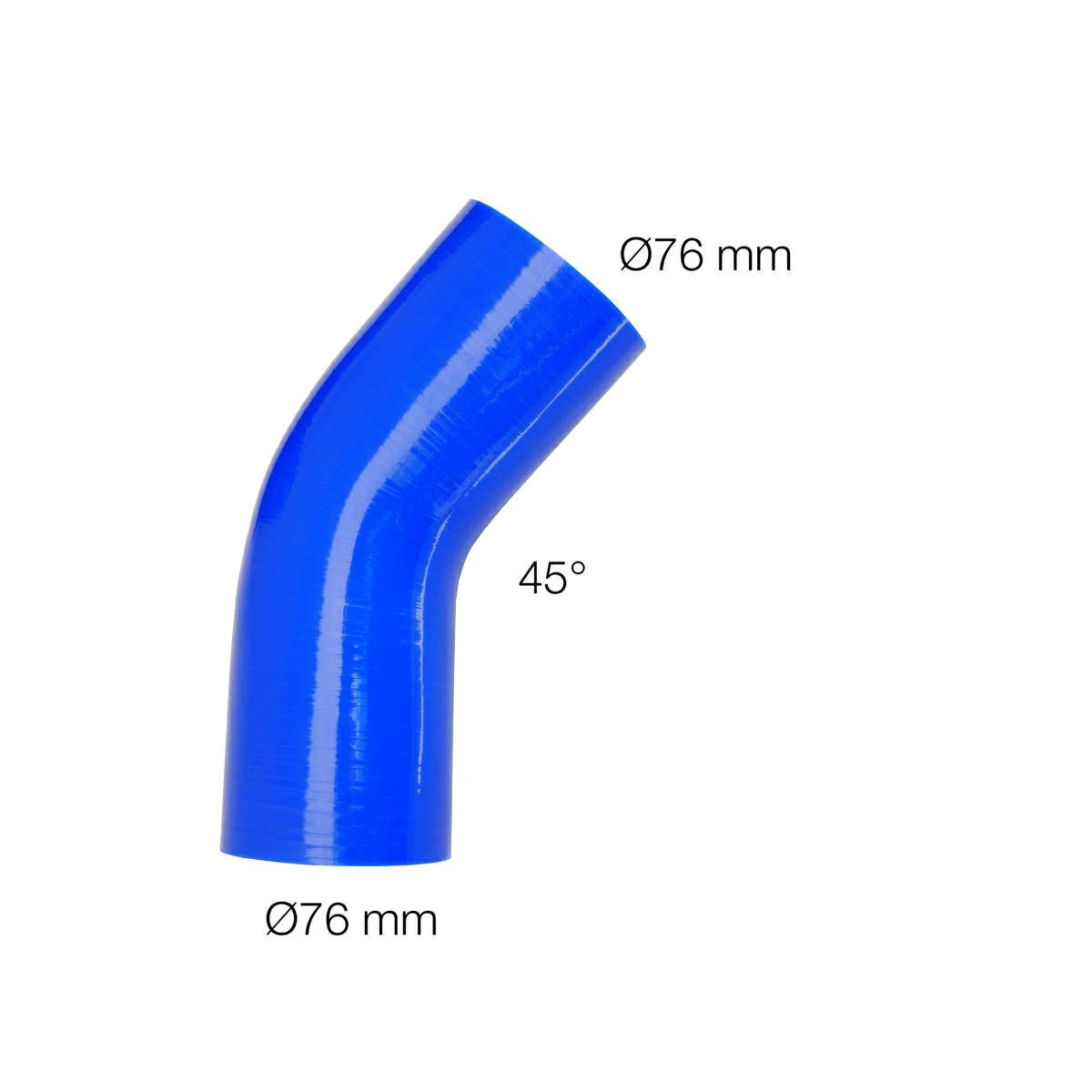 Curva azul 45°Manitor id.76mm-ICCTUNING