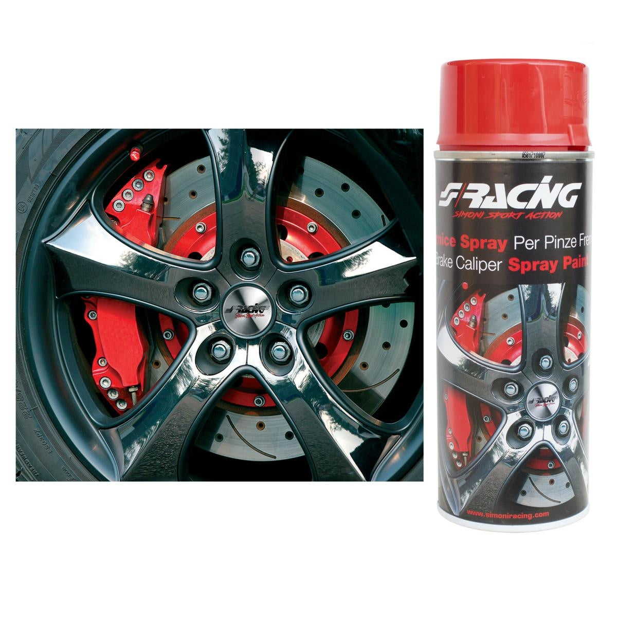 Pinzas de freno y motor pintados con spray rojo-ICCTUNING