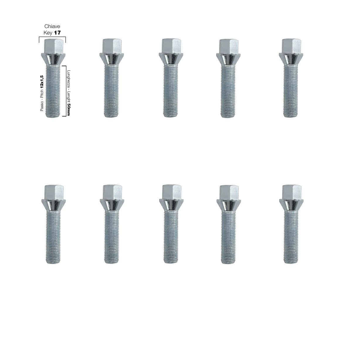 10 pernos ch.17 14x1,5 l.50mm-ICCTUNING