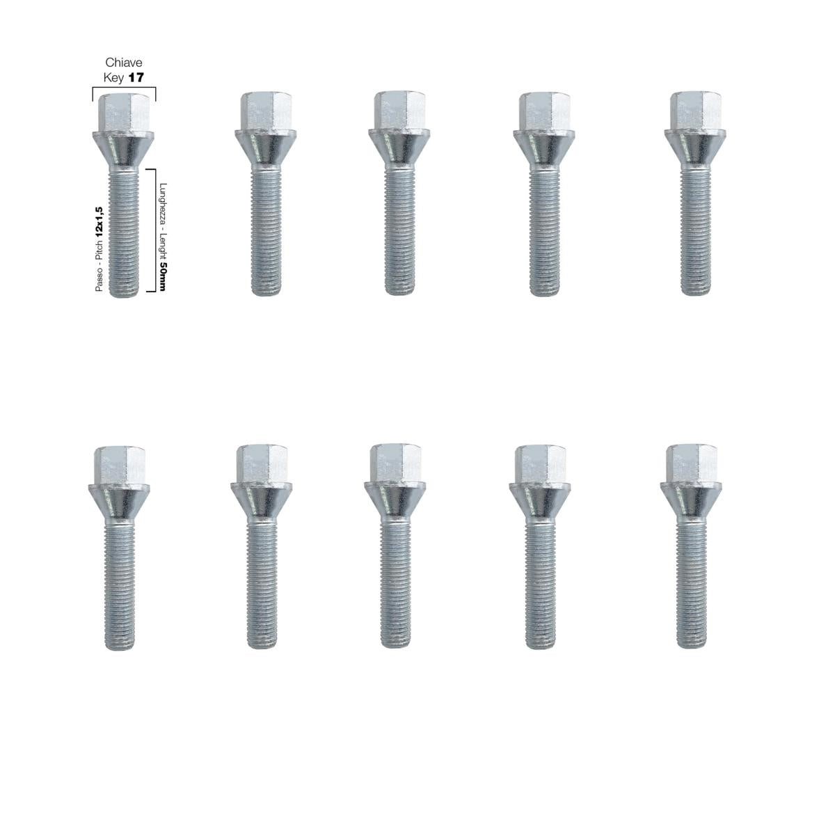 10 pernos ch.17 12x1,5 l.50mm-ICCTUNING