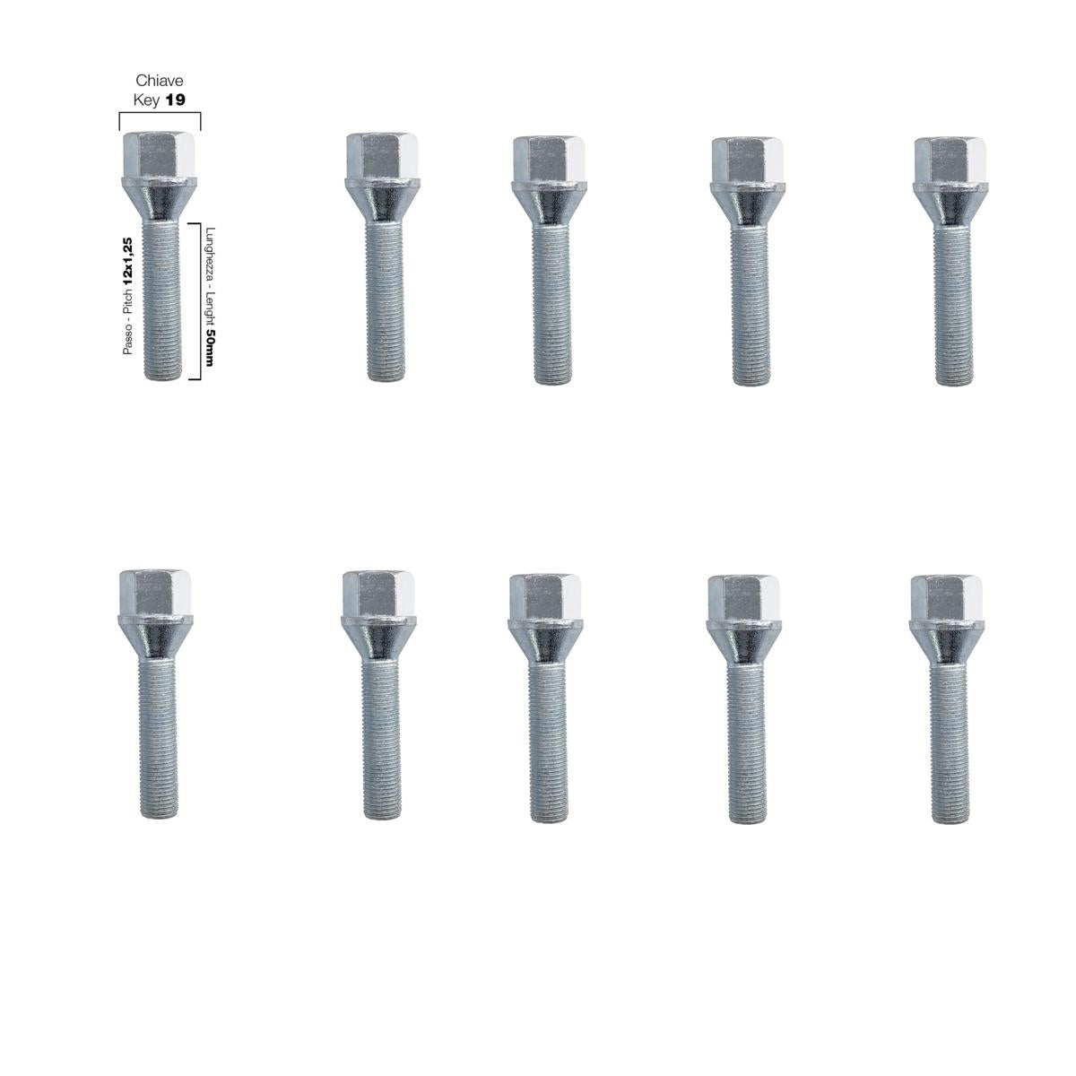 10 pernos ch.19 12x1,25 l.50mm-ICCTUNING