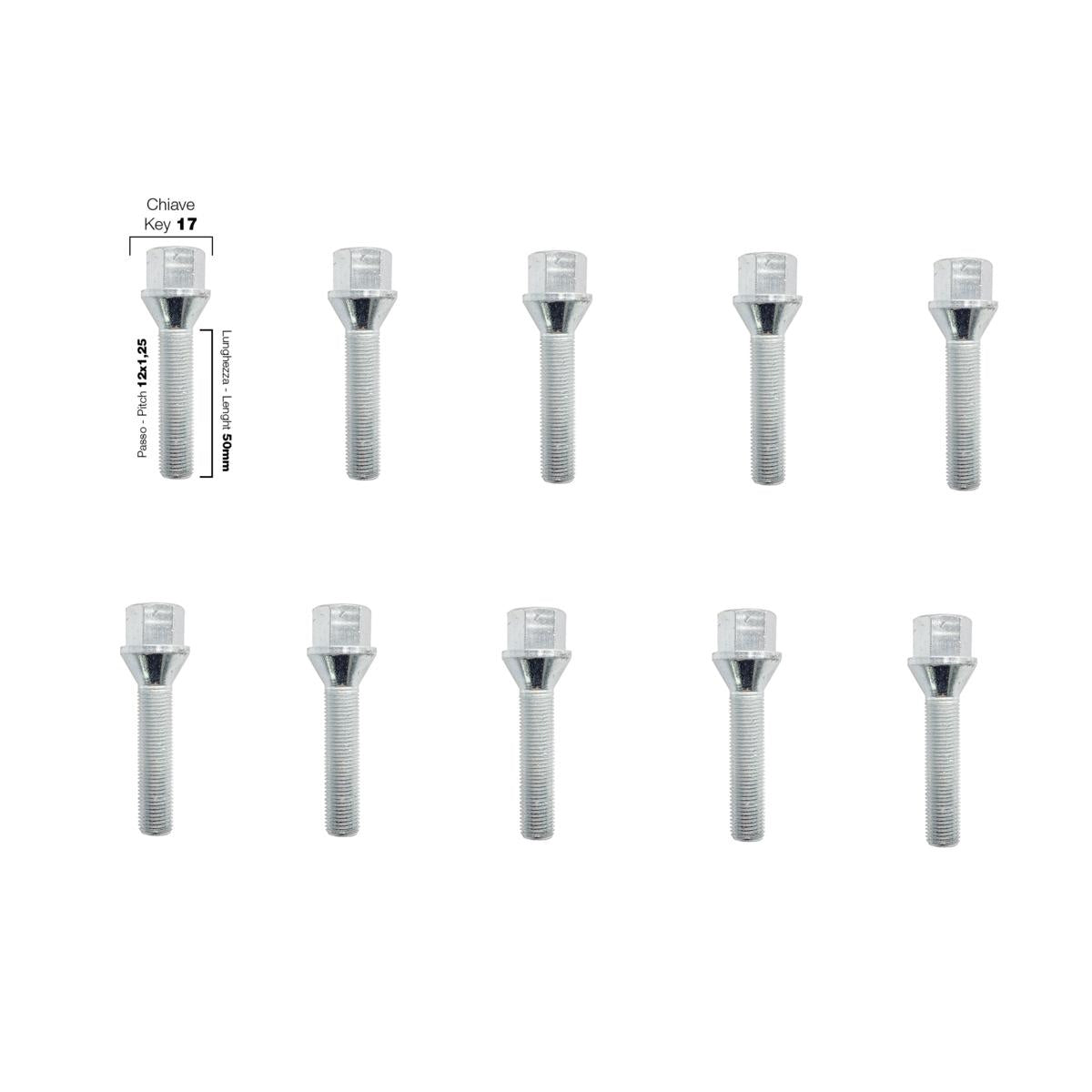 10 pernos ch.17 12x1,25 l.50mm-ICCTUNING