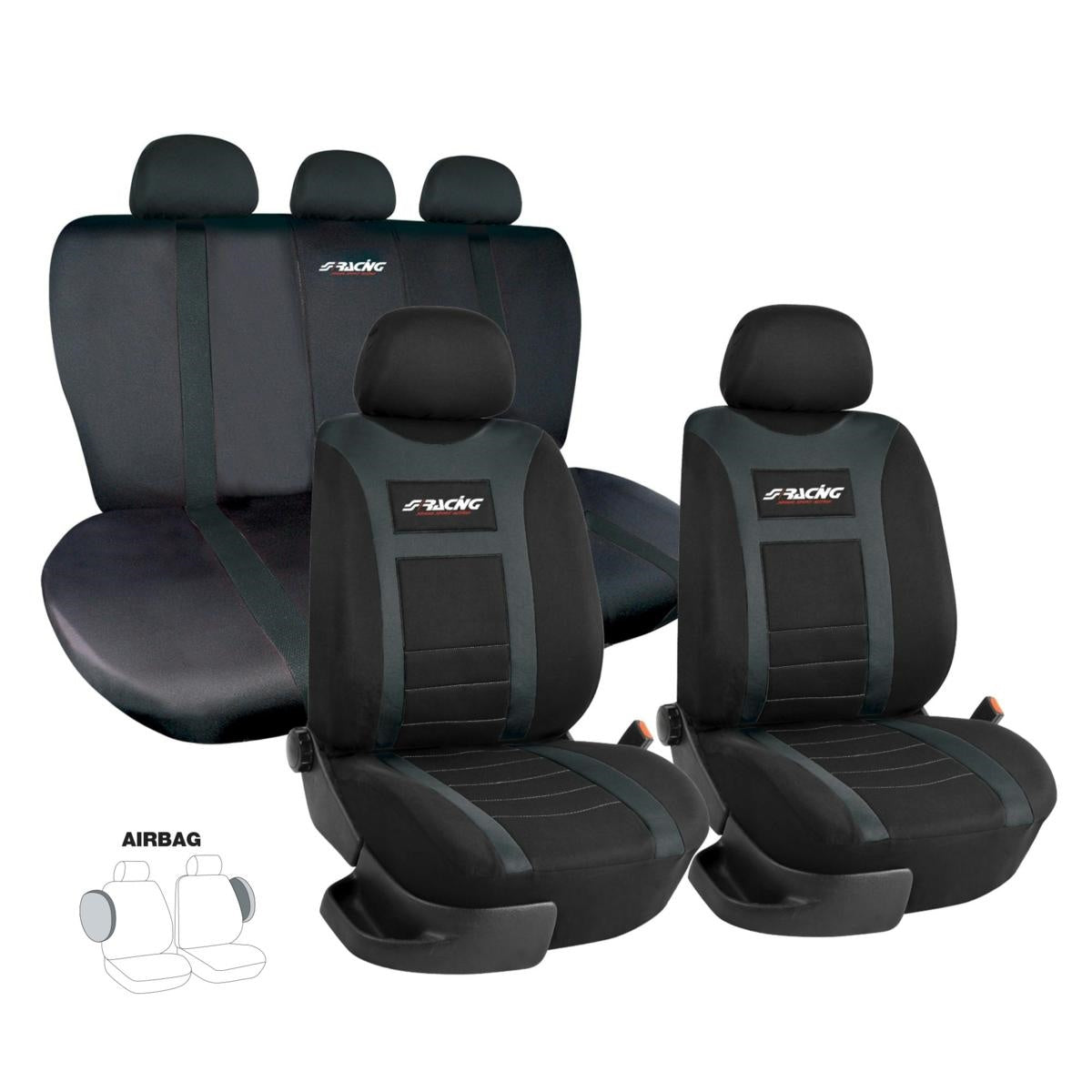 Fundas de asiento negras tipo H-ICCTUNING