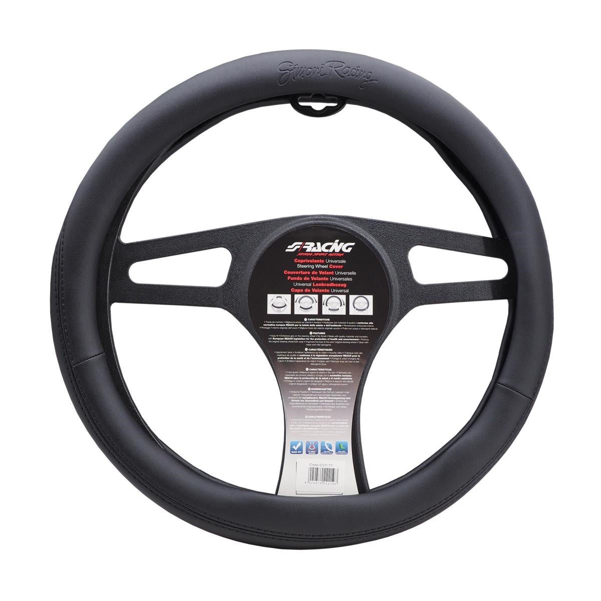 Funda de volante negra fácil de usar-ICCTUNING