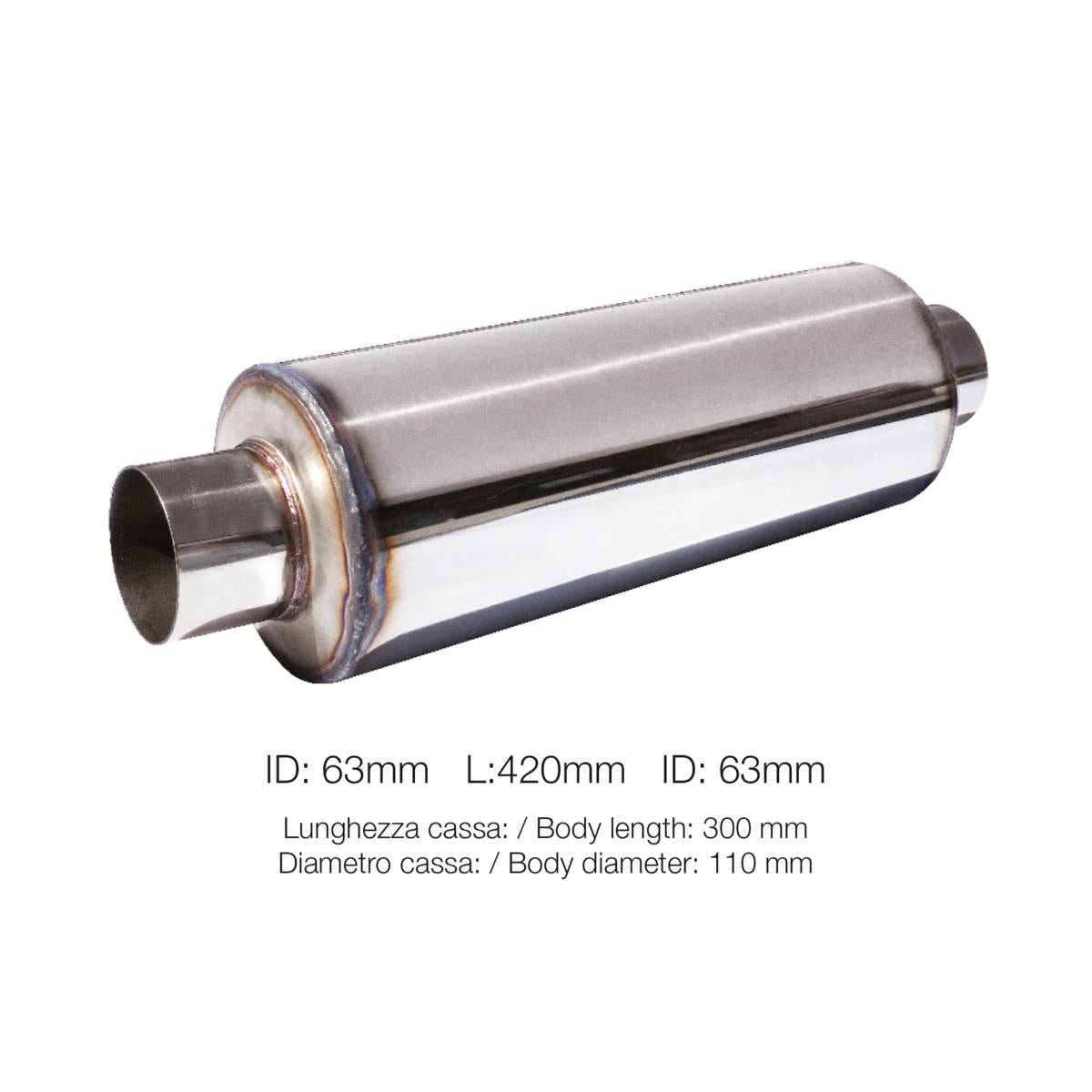 Silenciador universal personalizado con diámetro interior de 60 mm-ICCTUNING