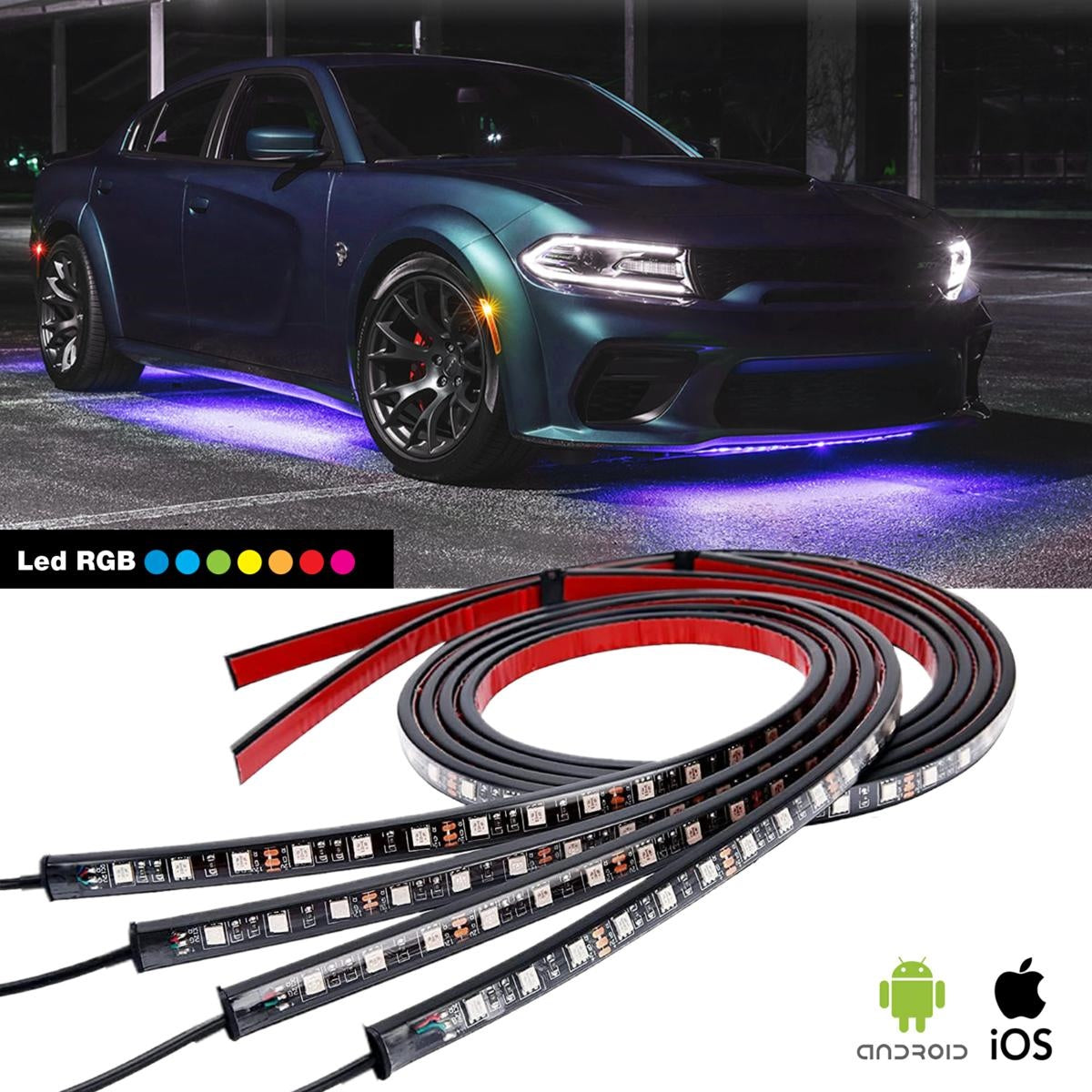 Luces LED para debajo del automóvil multicolor-ICCTUNING