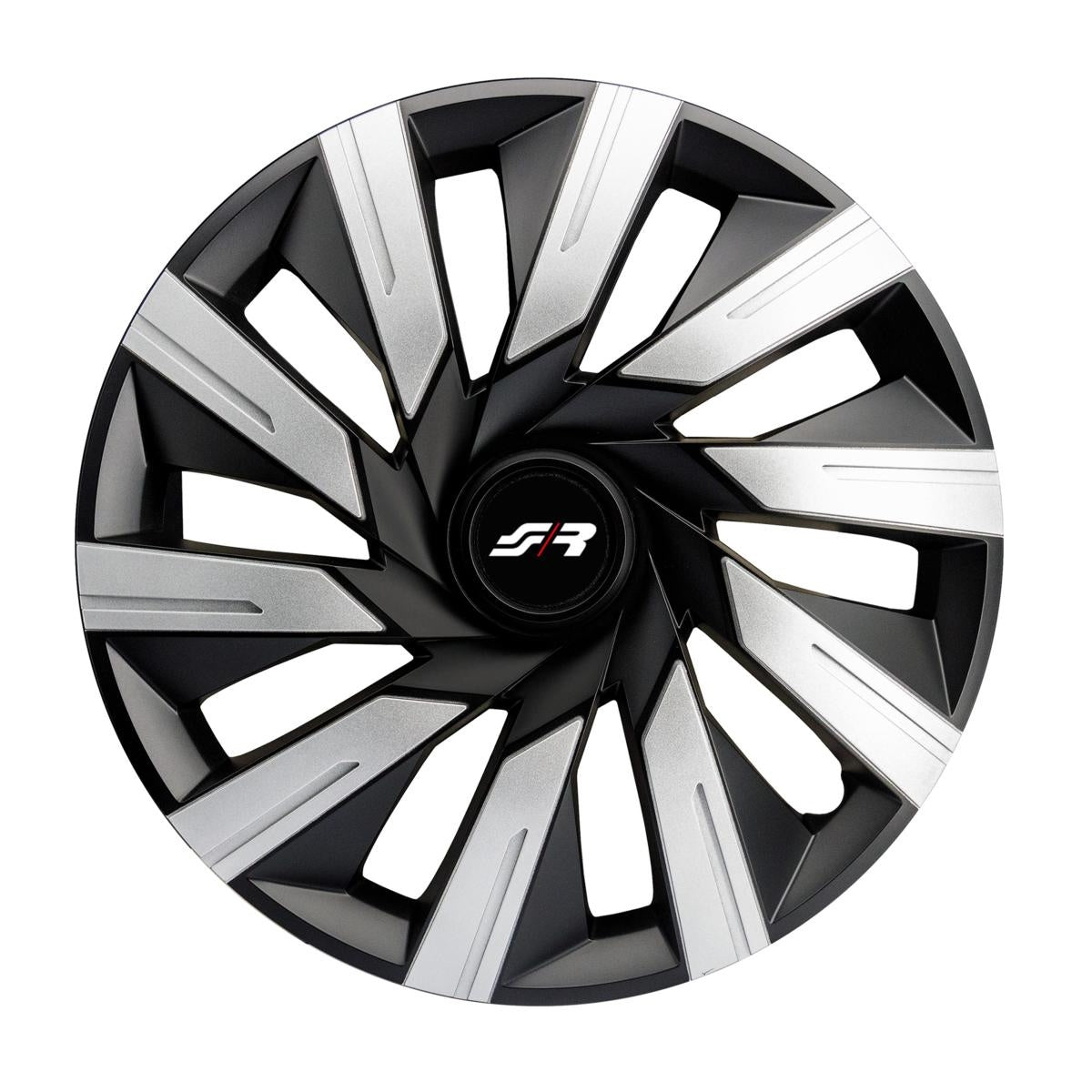 Cubierta de rueda negra plateada Tecna de 16"-ICCTUNING