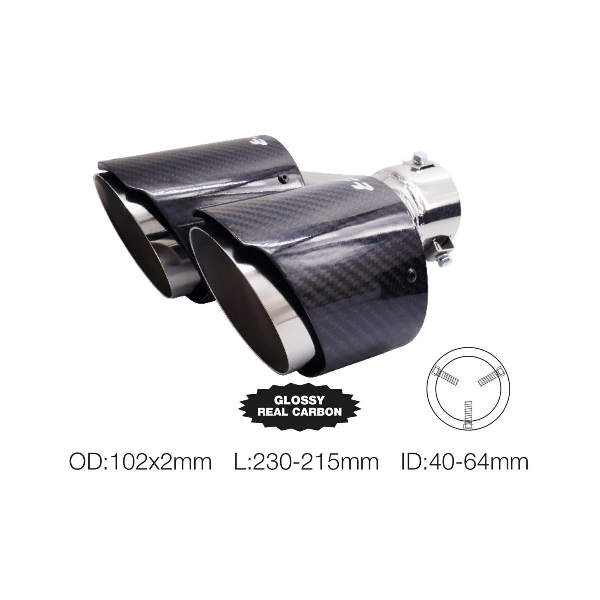 Terminal doble redondo offset de acero y carbono-ICCTUNING