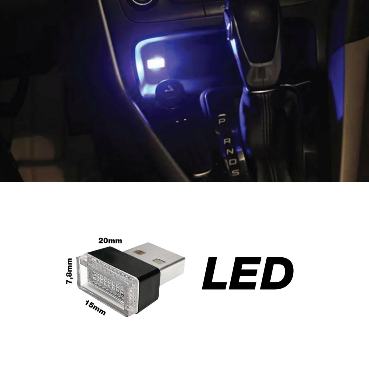 USB led ambiente azul-ICCTUNING