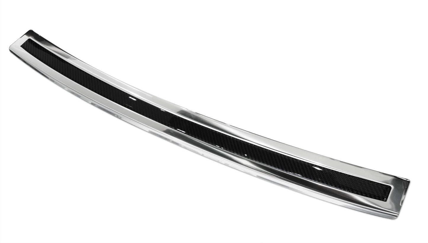 protector de parachoques trasero BMW X6 F16 espejo acero, negro fibra de carbono