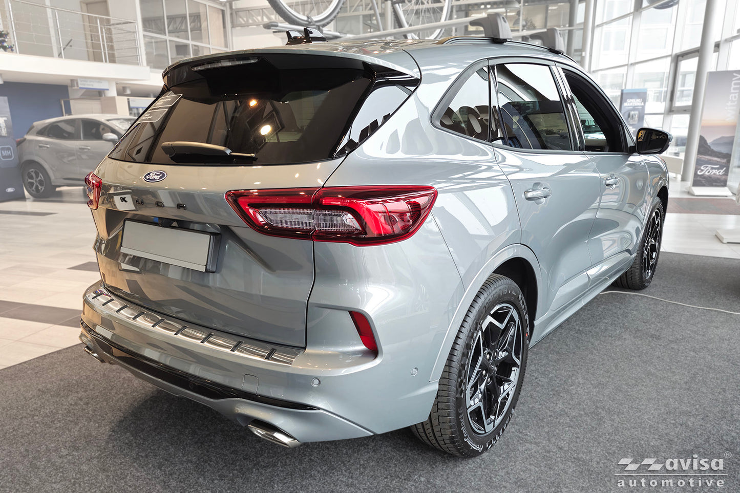 protector de parachoques trasero FORD KUGA ST-Line plata satinado