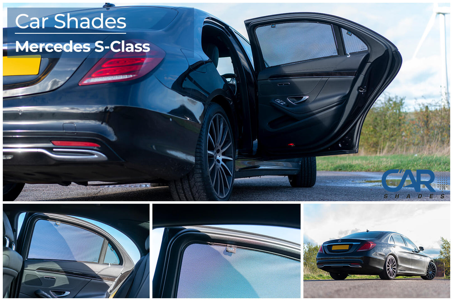 parasoles car shades Mercedes-Benz S Class LWB ( V222 ) 4 puertas 2014-2020 - solo ventanillas