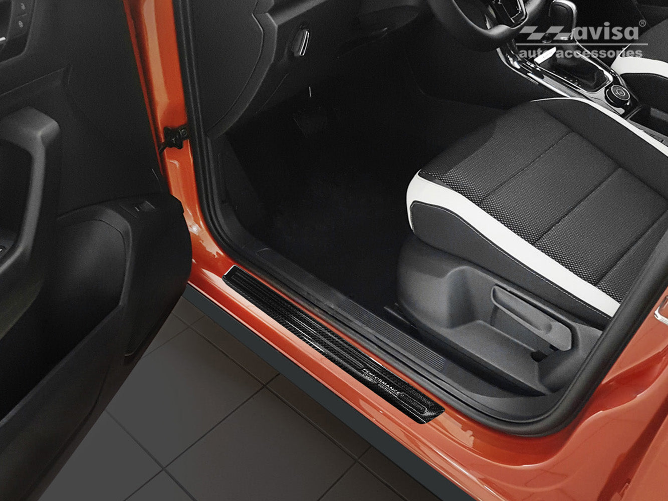 Protector umbral de puerta VOLKSWAGEN T-ROC carbono-ICCTUNING