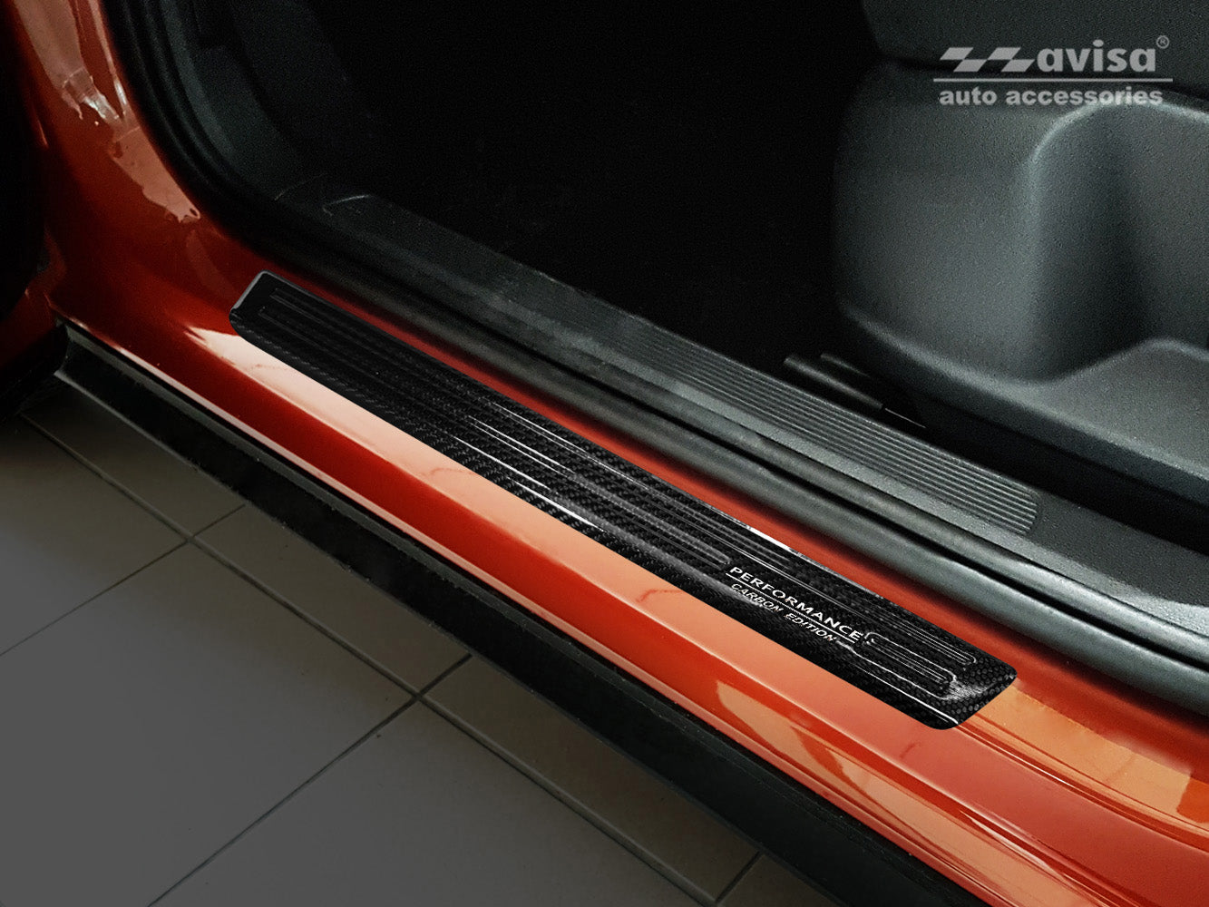Protector umbral de puerta VOLKSWAGEN T-ROC carbono-ICCTUNING