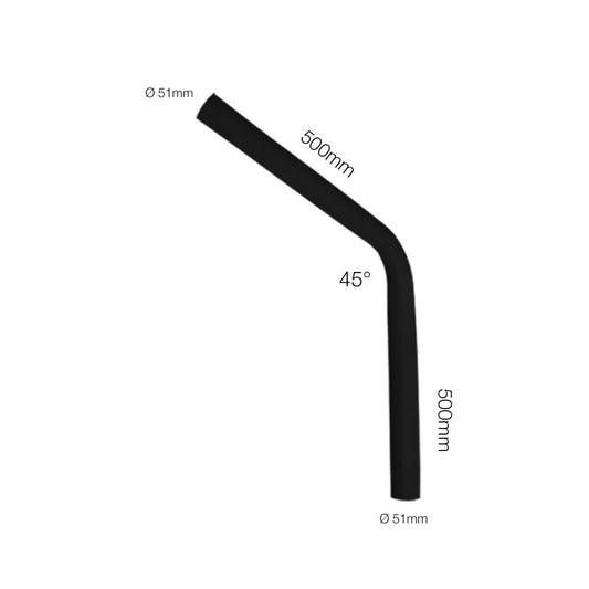 Manipulador curva 45° diámetro interior 51 mm largo 500 mm-ICCTUNING