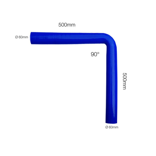 Manipulador curva azul de 90°, diámetro interior 60 mm, longitud 500 mm-ICCTUNING