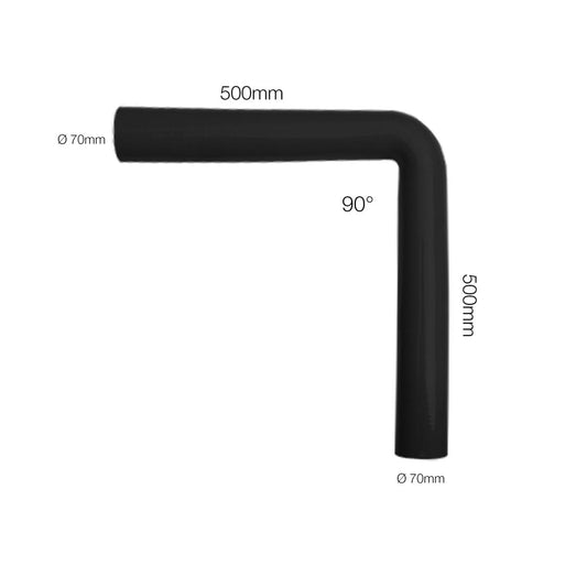 Codo de manitor de 90°, diámetro interior 70 mm, longitud 500 mm-ICCTUNING