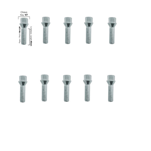 10 pernos ch.17 14x1,25 l.45mm-ICCTUNING
