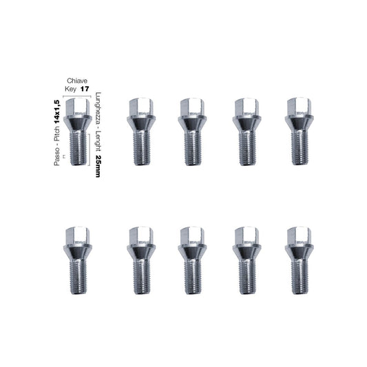 10 pernos ch.17 14x1,5 l.25mm-ICCTUNING