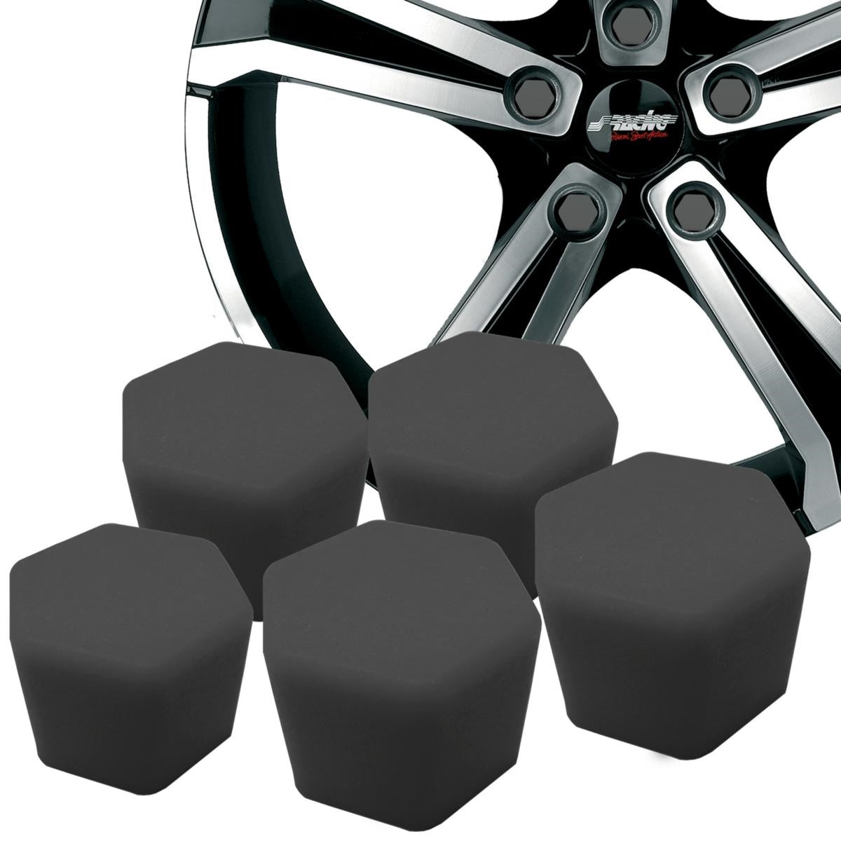 Cubre tornillo de llantas en silicone negro Simoni Racing-ICCTUNING