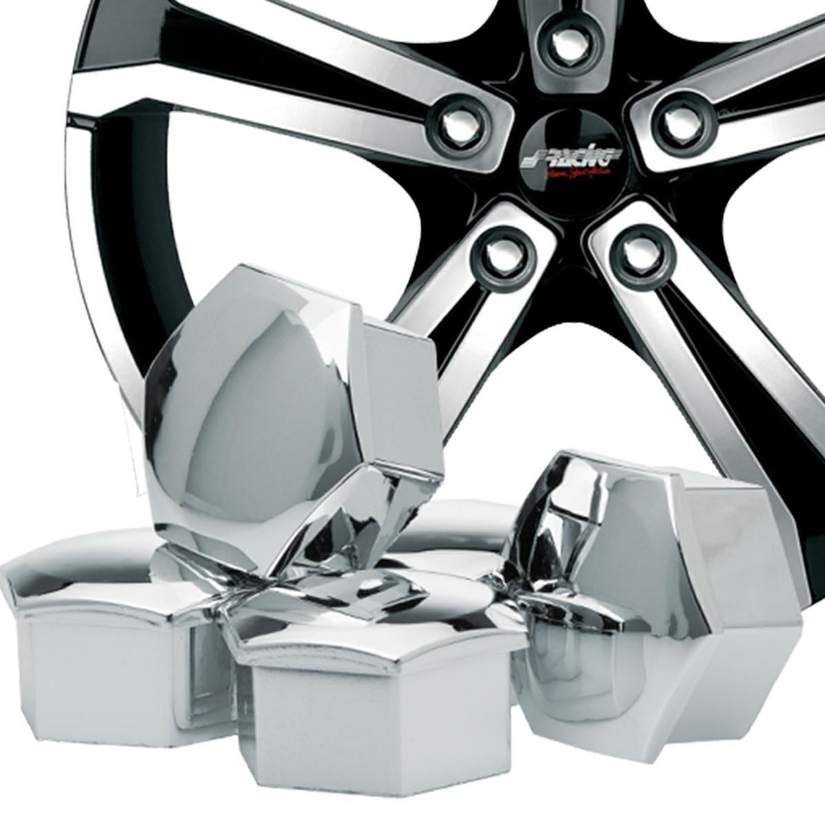 Cubiertas para pernos de llave cromadas de 19 mm-ICCTUNING