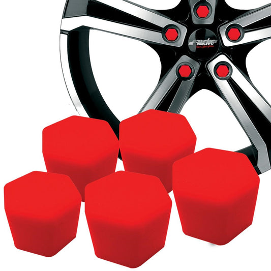 Cubiertas para pernos de llave de color rojo suave y plateado de 17 mm-ICCTUNING