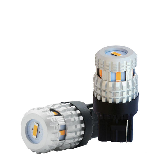 Bombillas LED T20 7440 Canbus 6 LED naranja-ICCTUNING