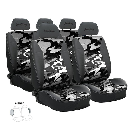 Fundas de asiento tipo G camuflaje blanco Outlet-ICCTUNING
