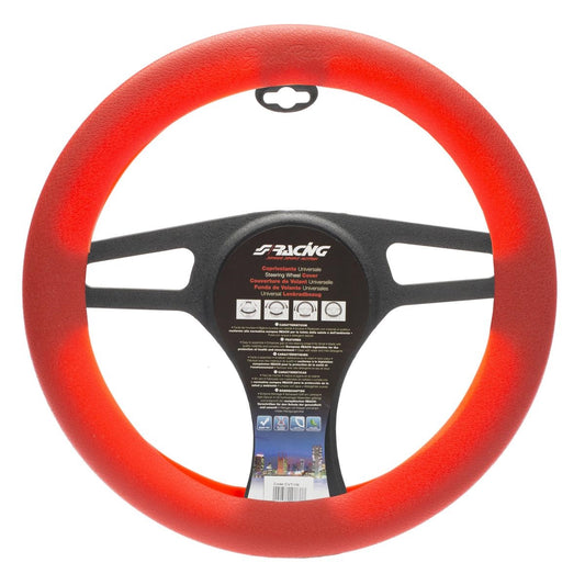 Funda para volante con toma de corriente de color rojo suave y plateado-ICCTUNING