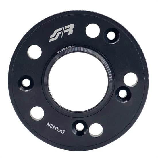 2 espaciadores de aluminio de 12 mm 5x112 buje 66.6 con pernos negro