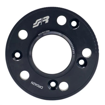 2 espaciadores de aluminio de 12 mm 5x112 buje 66.6 con pernos negro