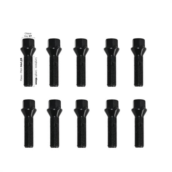 2 espaciadores de aluminio de 12 mm 5x112 buje 66.6 con pernos negro