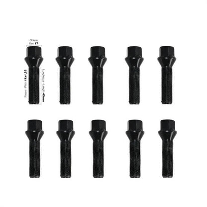 2 espaciadores de aluminio de 12 mm 5x112 buje 66.6 con pernos negro