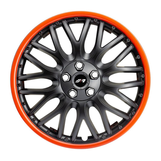 Cubierta de rueda negra y roja Orden GTR de 16"-ICCTUNING
