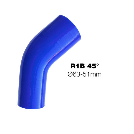 Curva azul reducida 45°Manitor 63/51mm-ICCTUNING