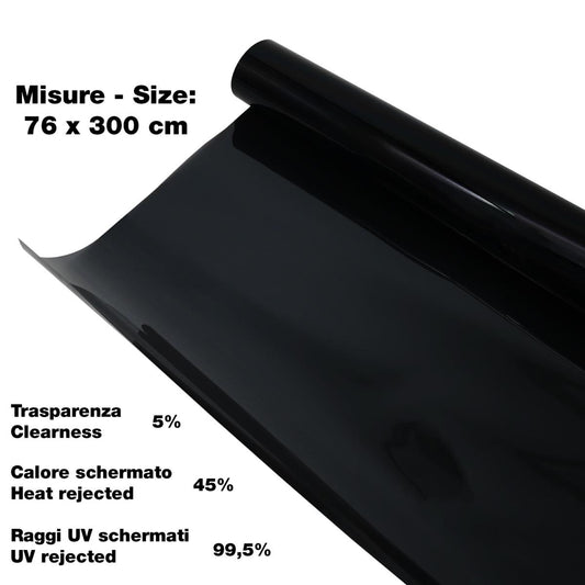 Película de vidrio negra 76x300 cm-ICCTUNING