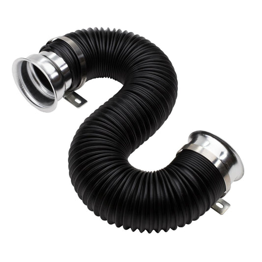 Tubo de aspiración negro con racores plateados de 76 mm de diámetro-ICCTUNING