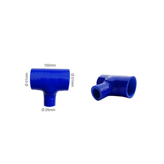 Manguito en T azul Manitor L.100/25 mm ID.51 mm-ICCTUNING