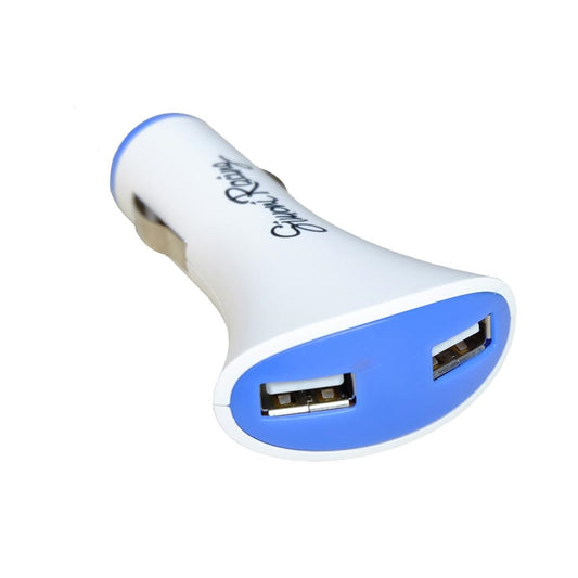 Toma de corriente USB doble, blanca y azul-ICCTUNING
