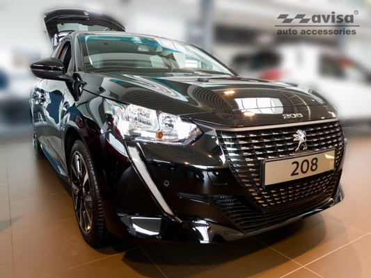 protector de parachoques trasero PEUGEOT 208 hatchback negro