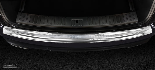 protector de parachoques trasero PORSCHE CAYENNE plata espejo, plata fibra de carbono