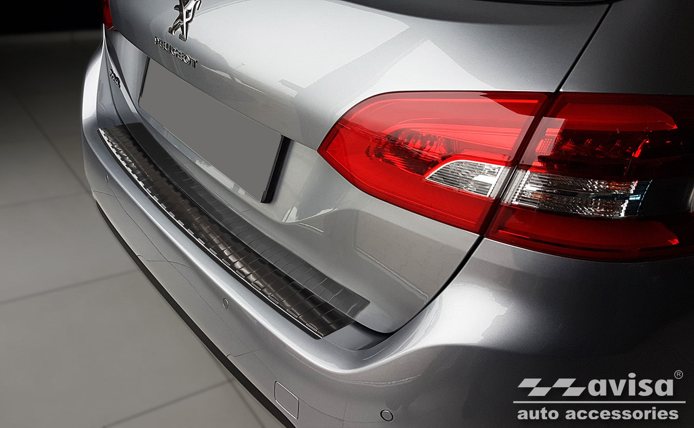 protector de parachoques trasero PEUGEOT 308 SW combi negro