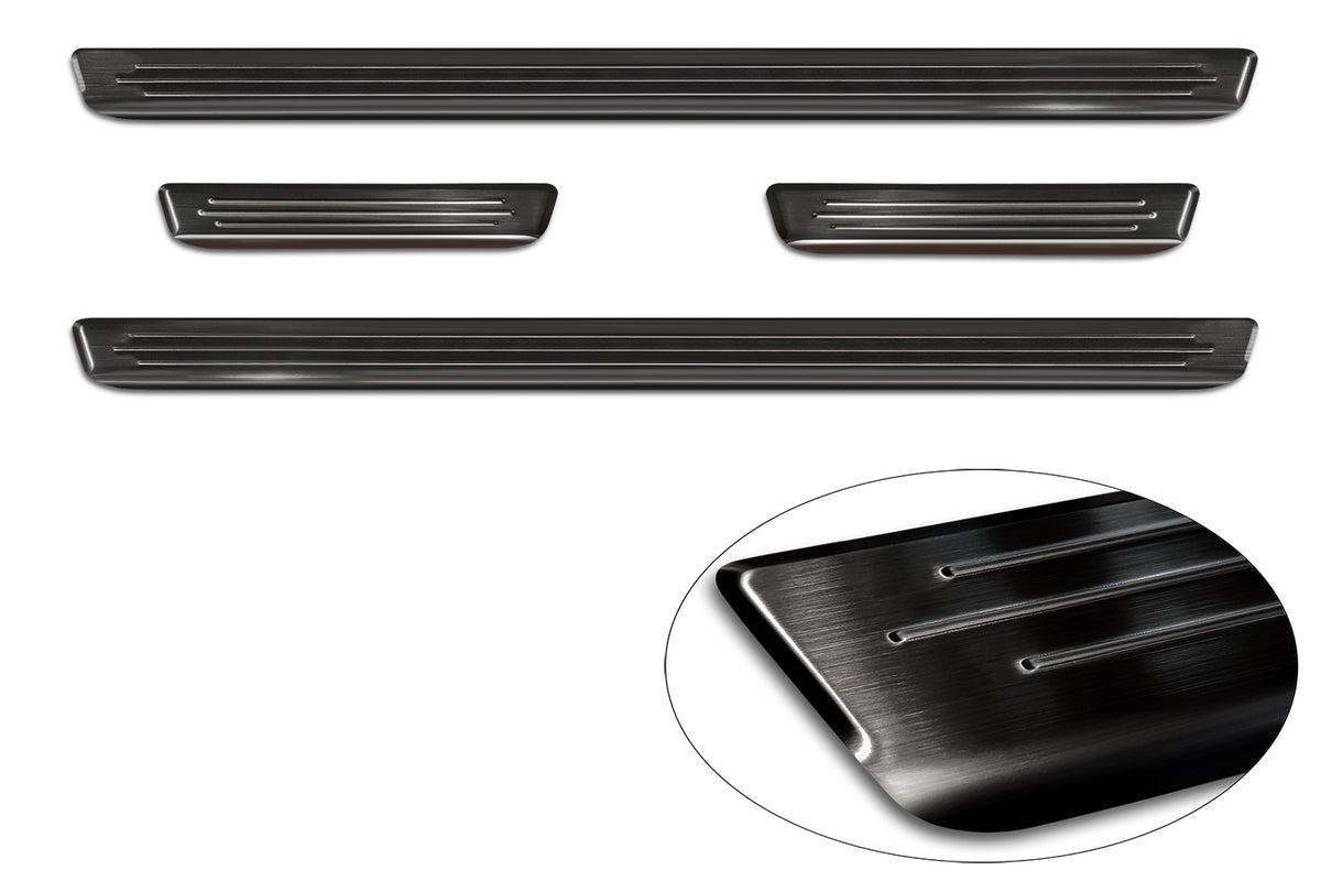 Protector umbral de puertas en relieve FIAT 600 negro