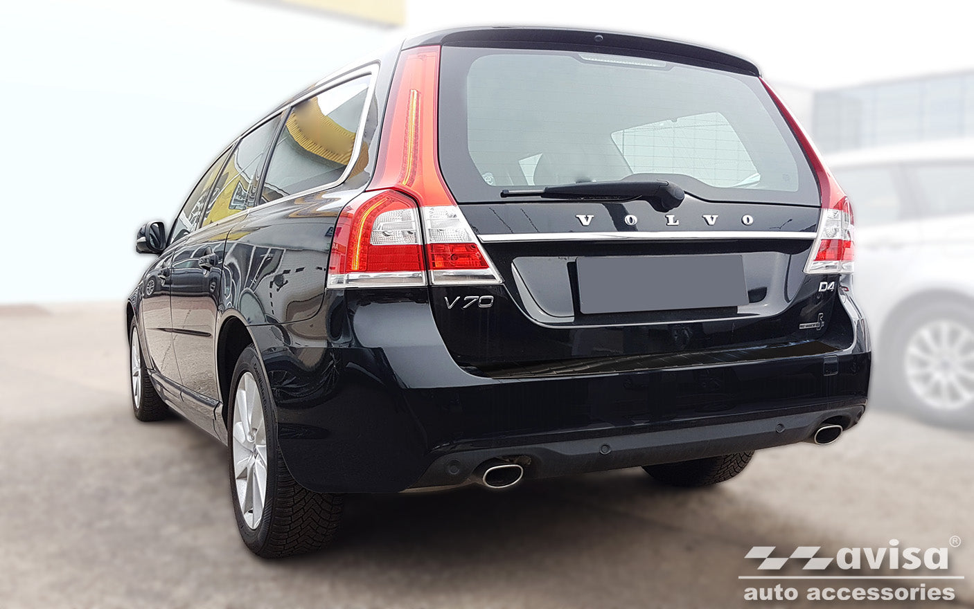 protector de parachoques trasero VOLVO V60 combi negro 2018+