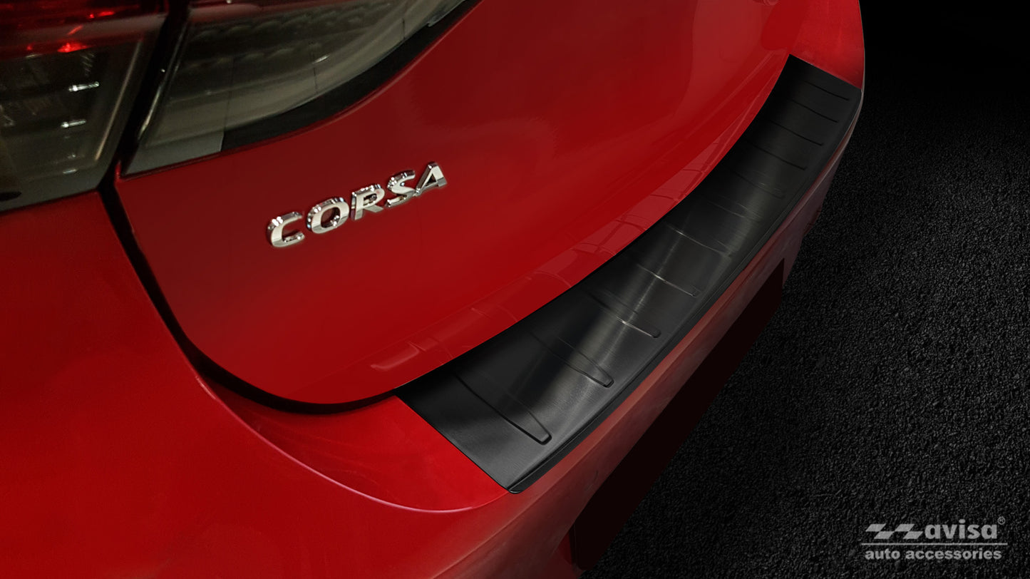 protector de parachoques trasero OPEL CORSA Corsa-e GS negro 2019-23+