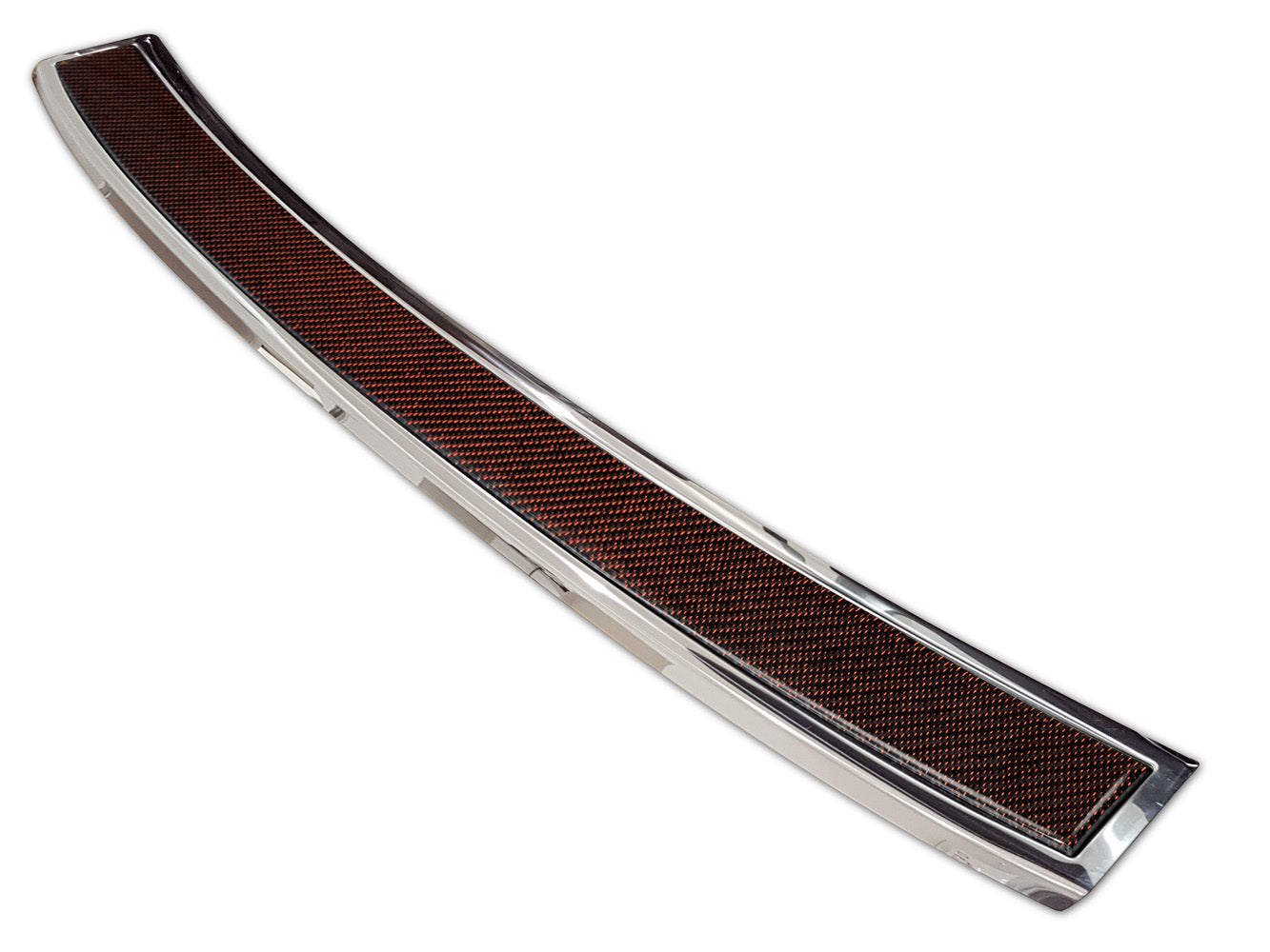 protector de parachoques trasero VOLVO XC60 plata espejo, rojo fibra de carbono