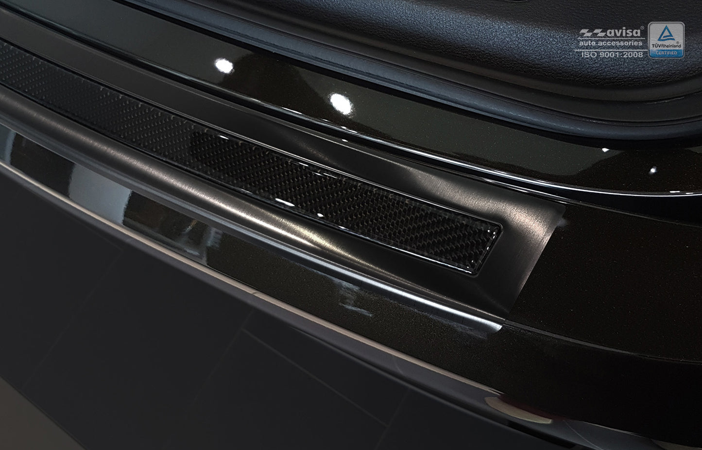 protector de parachoques trasero BMW X6 F16 negro acero, negro fibra de carbono 2014-19