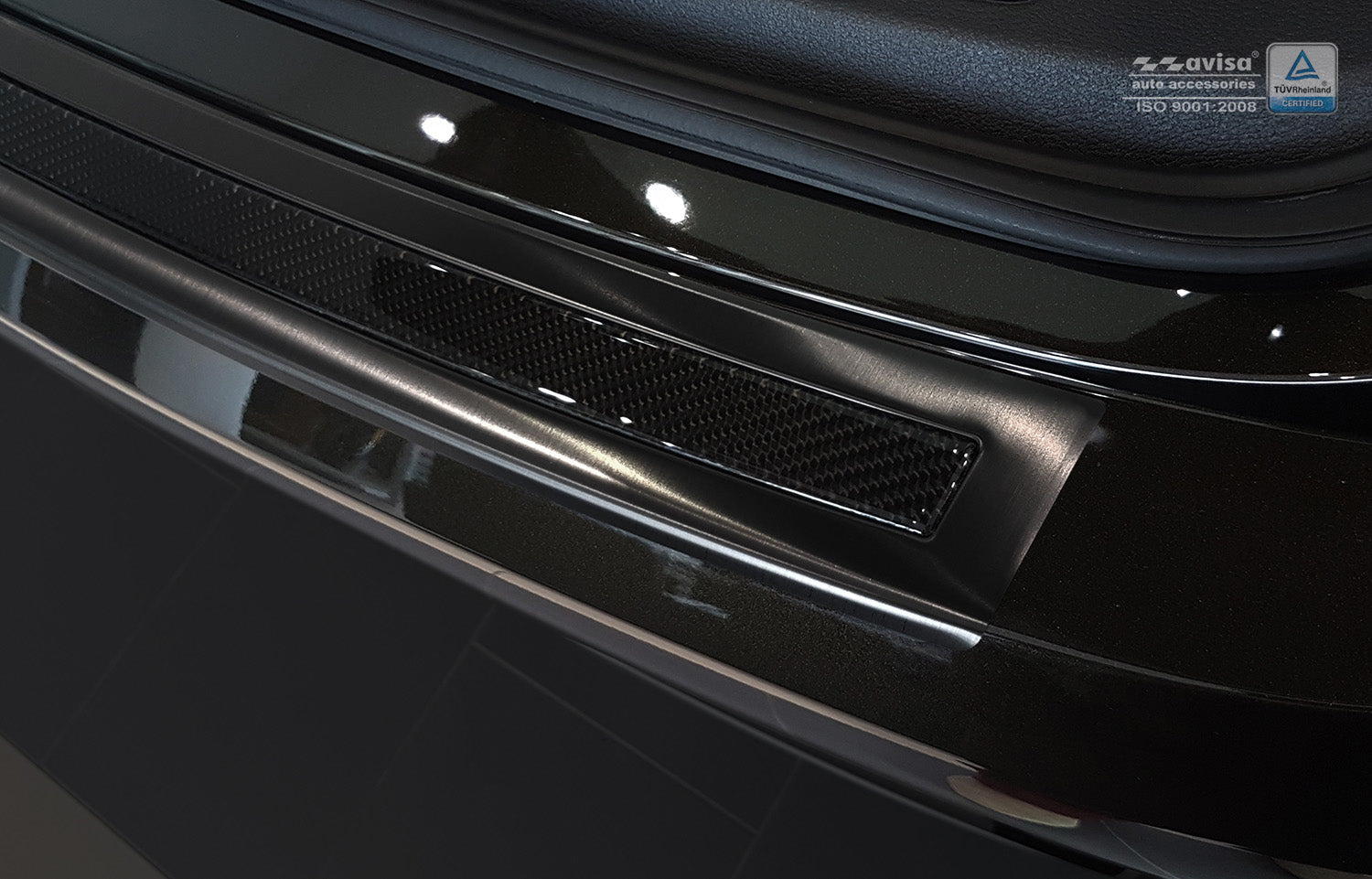 protector de parachoques trasero BMW X6 F16 negro acero, negro fibra de carbono 2014-19