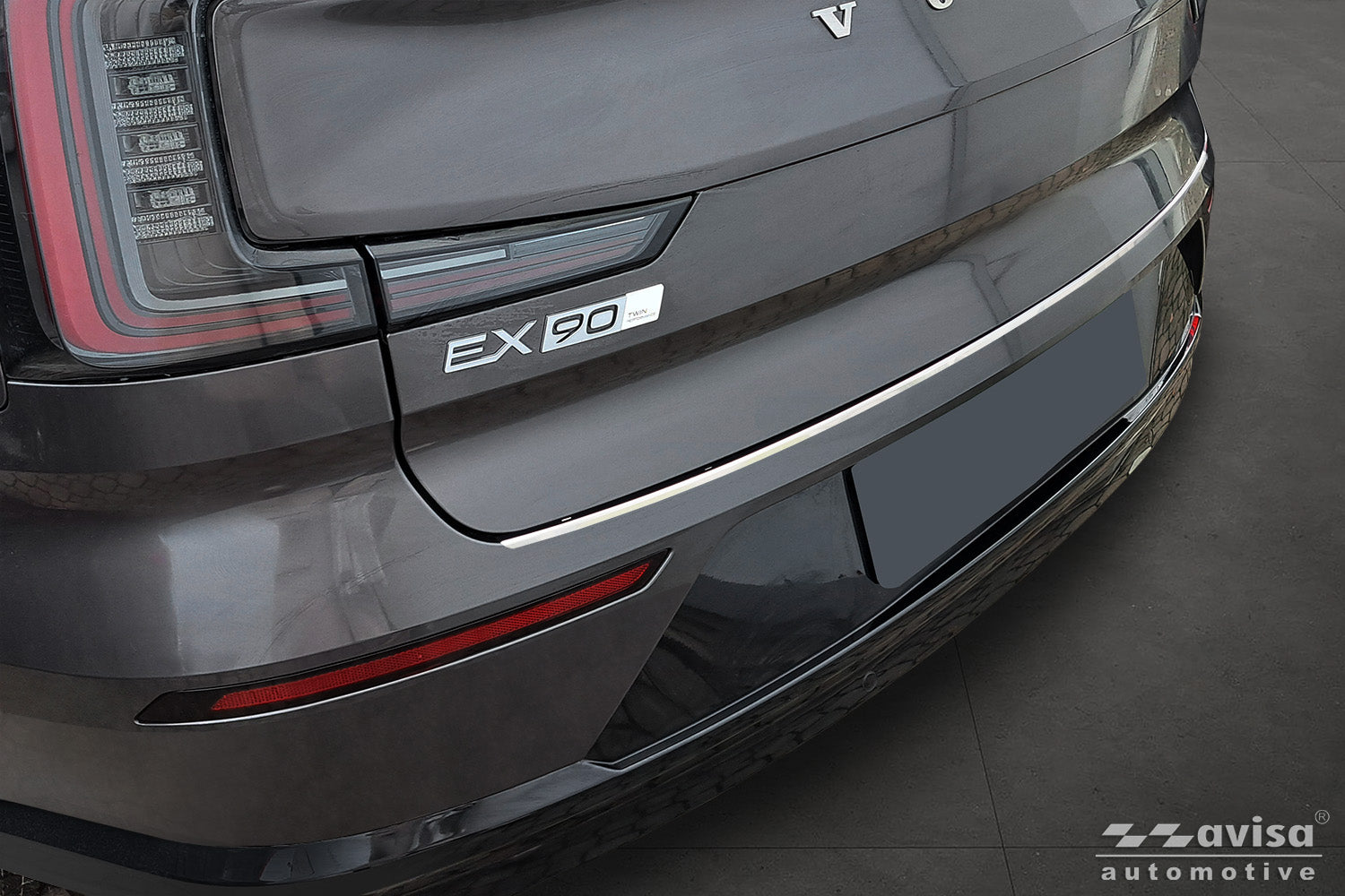 protector de parachoques trasero VOLVO EX 90 plata satinado