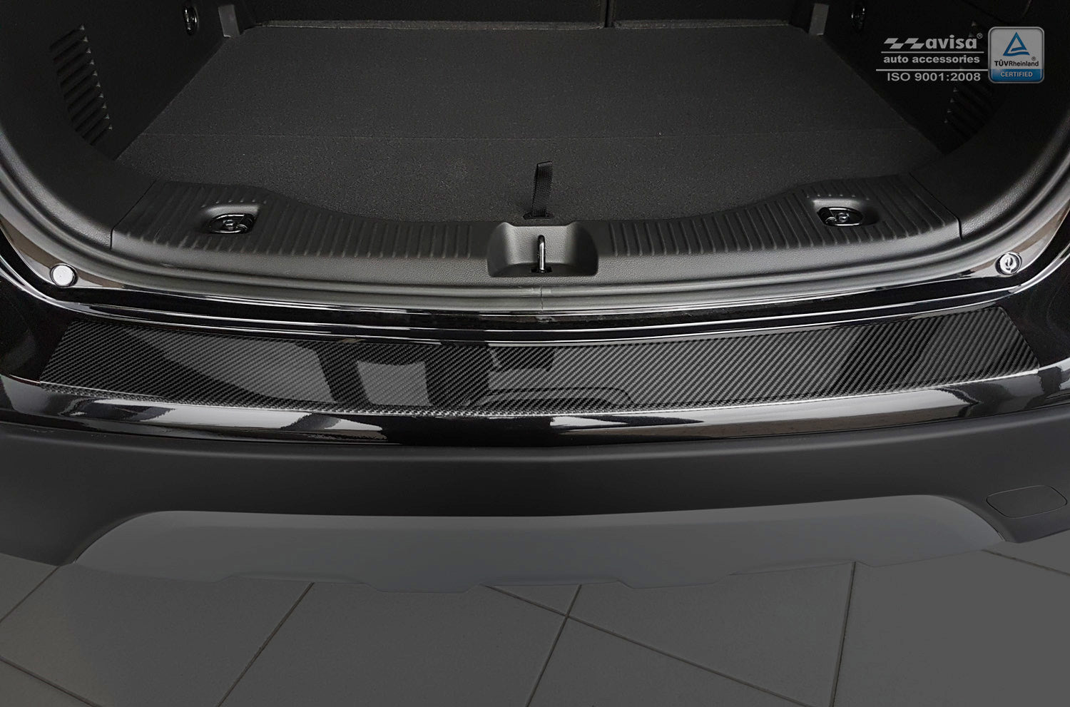 protector de parachoques trasero OPEL MOKKA X negro fibra de carbono